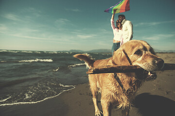 Image showing happy couple enjoying time together at beach