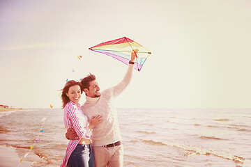 Image showing Couple enjoying time together at beach