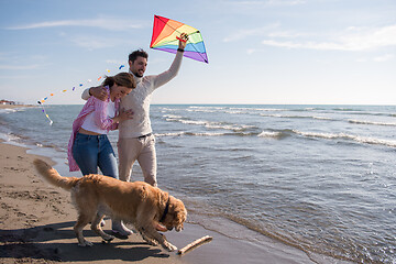 Image showing happy couple enjoying time together at beach