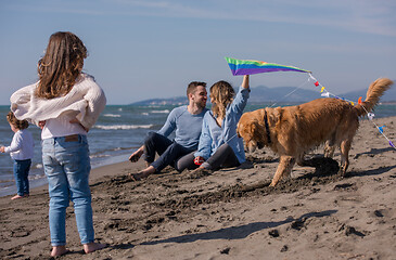 Image showing happy young family enjoying vecation during autumn day