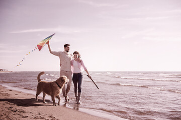 Image showing happy couple enjoying time together at beach