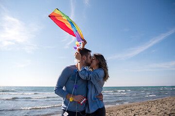 Image showing Couple enjoying time together at beach