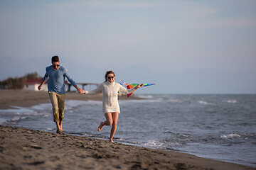 Image showing Couple enjoying time together at beach