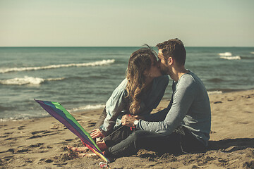 Image showing Couple enjoying time together at beach