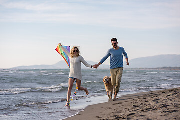 Image showing happy couple enjoying time together at beach