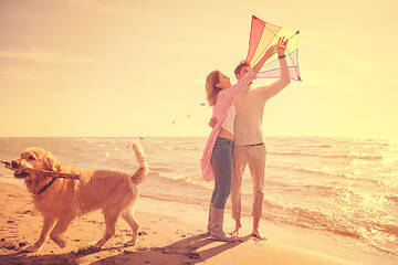 Image showing happy couple enjoying time together at beach