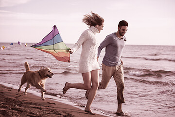 Image showing happy couple enjoying time together at beach