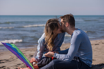 Image showing Couple enjoying time together at beach