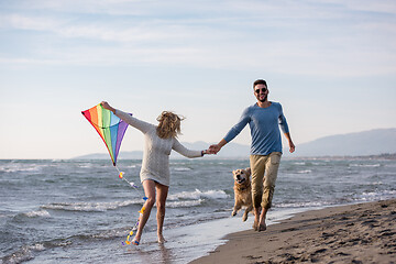 Image showing happy couple enjoying time together at beach