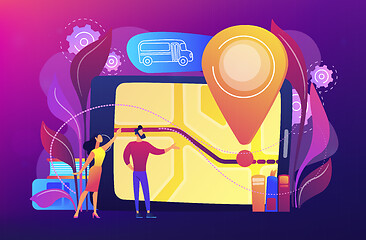 Image showing School bus tracking system concept vector illustration.