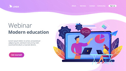 Image showing Webinar and modern education landing page.
