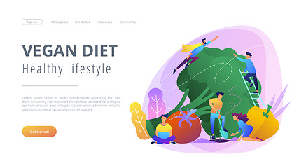 Image showing Vegan diet and healthy lifestyle landing page.