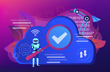 Image showing Cloud robotics concept vector illustration.