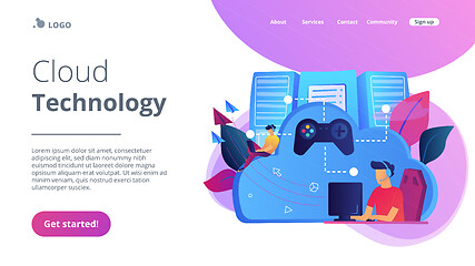 Image showing Cloud gaming concept vector illustration.