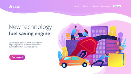 Image showing New technology and fuel saving engine landing page.