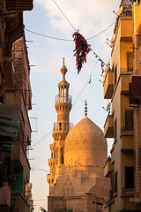 Image showing The Aqsunqur mosque in Cairo Egypt at sunset