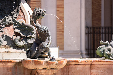 Image showing fountain at the Basilica della Santa Casa in Italy Marche