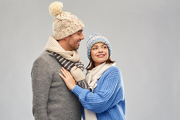 Image showing happy couple in winter clothes