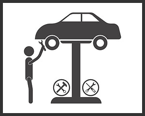 Image showing car repair by a mechanic with a wrench