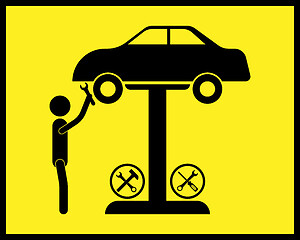 Image showing mechanic car repair icon with wrench
