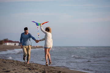 Image showing Couple enjoying time together at beach