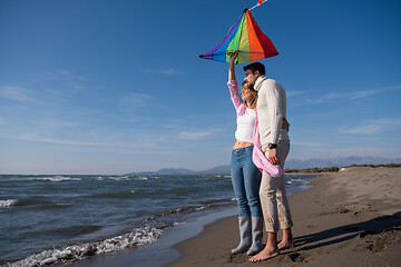 Image showing Couple enjoying time together at beach