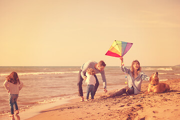 Image showing happy young family enjoying vecation during autumn day