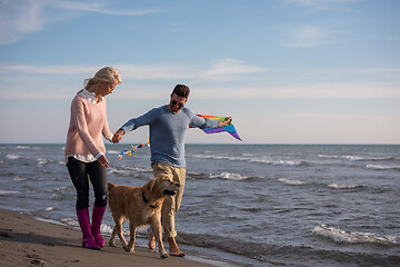 Image showing happy couple enjoying time together at beach