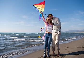 Image showing Couple enjoying time together at beach