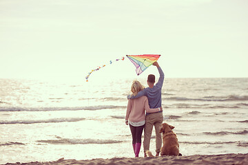 Image showing happy couple enjoying time together at beach