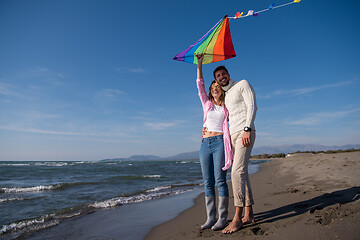 Image showing Couple enjoying time together at beach