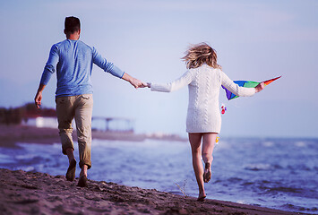 Image showing Couple enjoying time together at beach