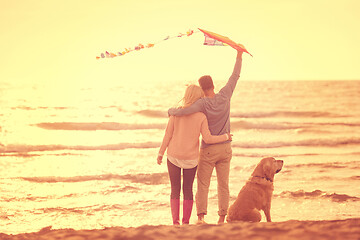 Image showing happy couple enjoying time together at beach