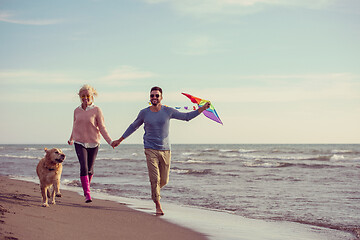 Image showing happy couple enjoying time together at beach