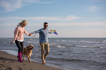 Image showing happy couple enjoying time together at beach