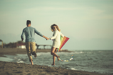 Image showing Couple enjoying time together at beach