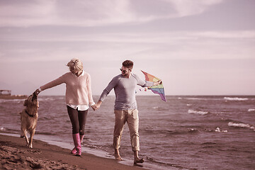 Image showing happy couple enjoying time together at beach