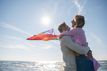 Image showing Couple enjoying time together at beach