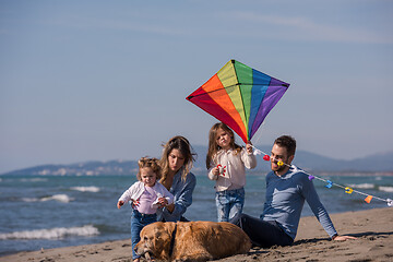 Image showing happy young family enjoying vecation during autumn day