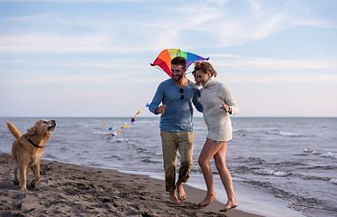 Image showing happy couple enjoying time together at beach