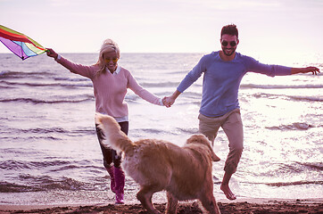 Image showing happy couple enjoying time together at beach