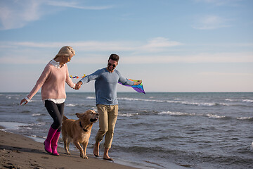 Image showing happy couple enjoying time together at beach