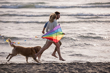 Image showing happy couple enjoying time together at beach