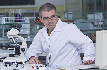 Image showing Researcher at his workplace