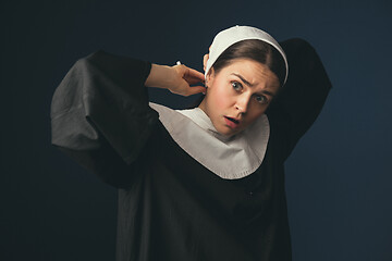 Image showing Medieval young woman as a nun