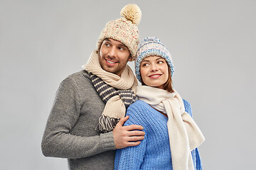 Image showing happy couple in winter clothes