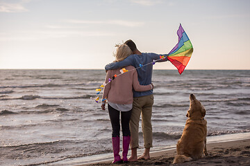 Image showing happy couple enjoying time together at beach