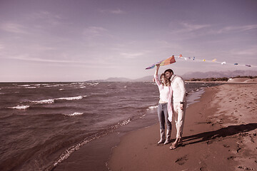 Image showing Couple enjoying time together at beach