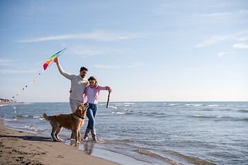 Image showing happy couple enjoying time together at beach