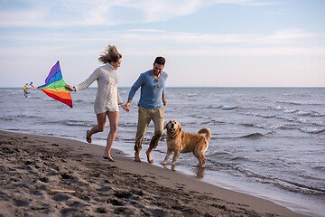 Image showing happy couple enjoying time together at beach